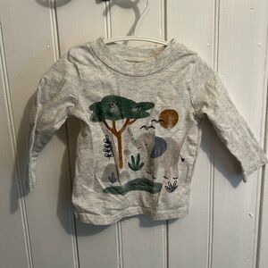 Carters 6/9m safari elephant long sleeve shirt
